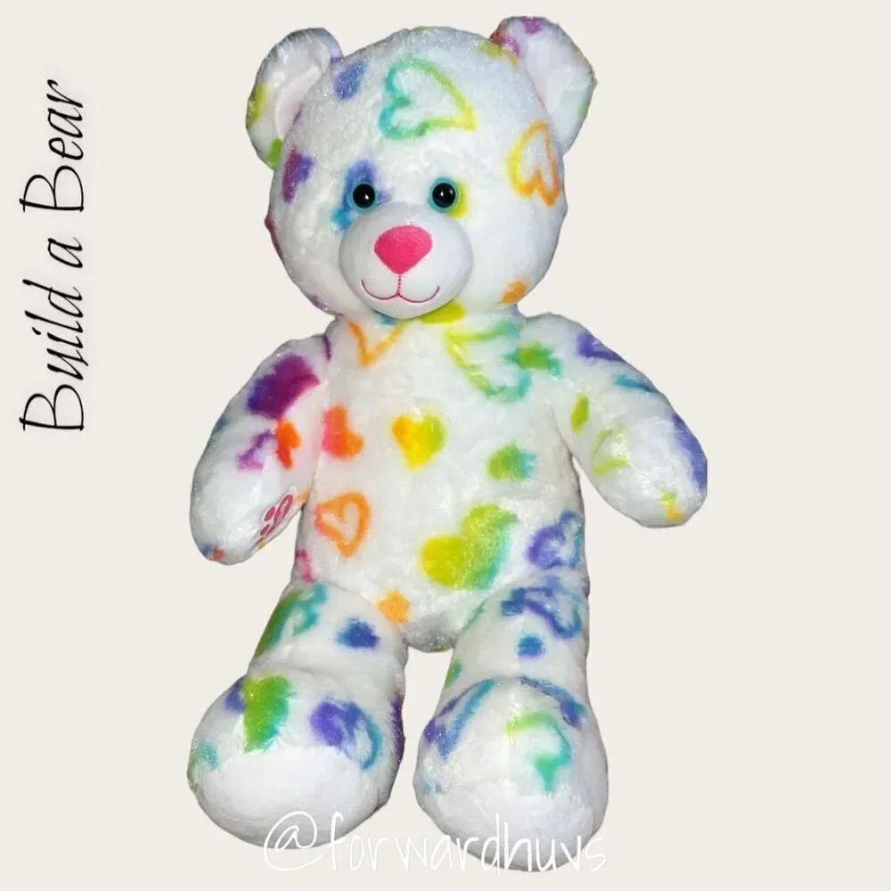 Build-A-Bear Tie-Dyed Hearts and Love Bear